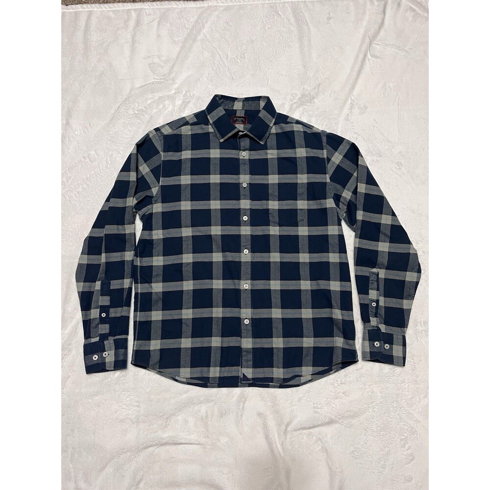 UNTUCKit Men's L "Vougeot" Long Sleeve Button-Up Shirt Blue Gray